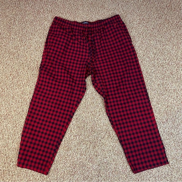 Nautica Mens Flannel Pajama Pants Red Black Gingham XL - Picture 6 of 8